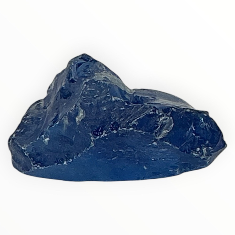 Satin Blue Translucent Art Glass Cullet Glowing Manganese Slag Glass #6GL70 - Picture 6 of 7
